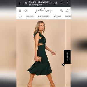 Petal and Pup Yvonne high low midi dress, black, size 2